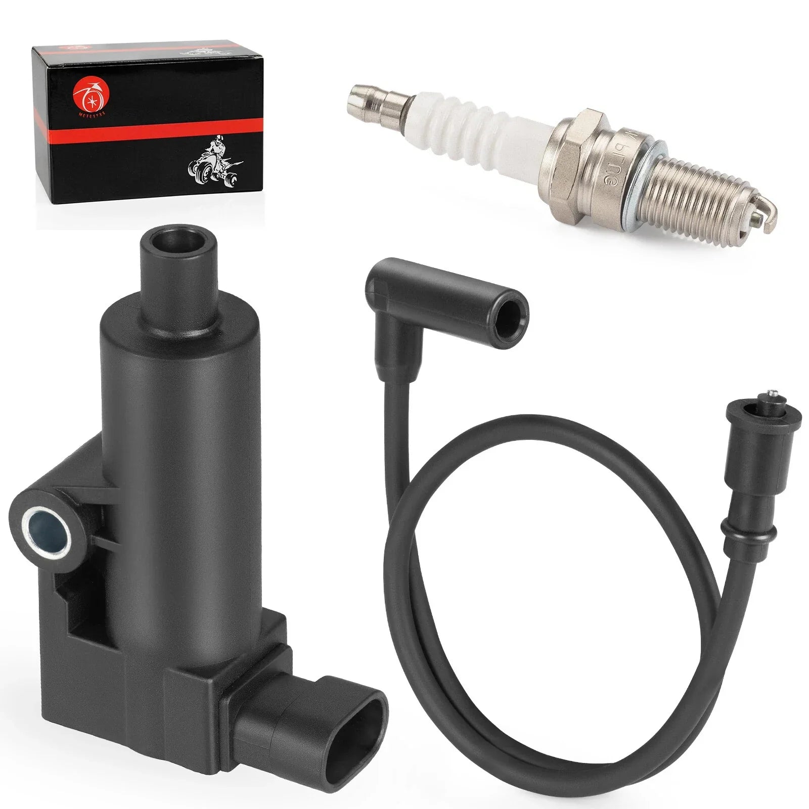 Ignition Coil & Spark Plug w Wire Cap for Hisun UTV MSU 400–500 (2009–2016)