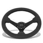 NRG 33cm Deep Dish Black Leather Steering Wheel for Universal Fit (N/A)