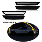 2X Rear Bumper Diffuser Lip Canard Splitter for Universal Fit (Carbon Fiber)