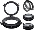 8" Round Opening Porthole Replacement Window Tempered Glass Black