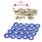 20 PCS Aluminum Fender/Bumper Washer/Bolt Dress Up Kit for Make Model