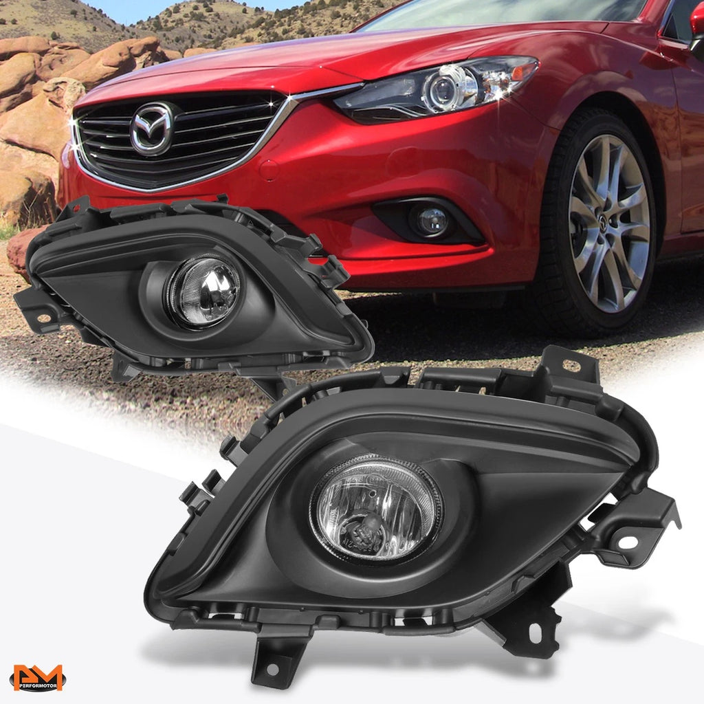 Clear Lens Fog Lights for Mazda 6 (2014–2016) - Includes Switch & Black Bezel