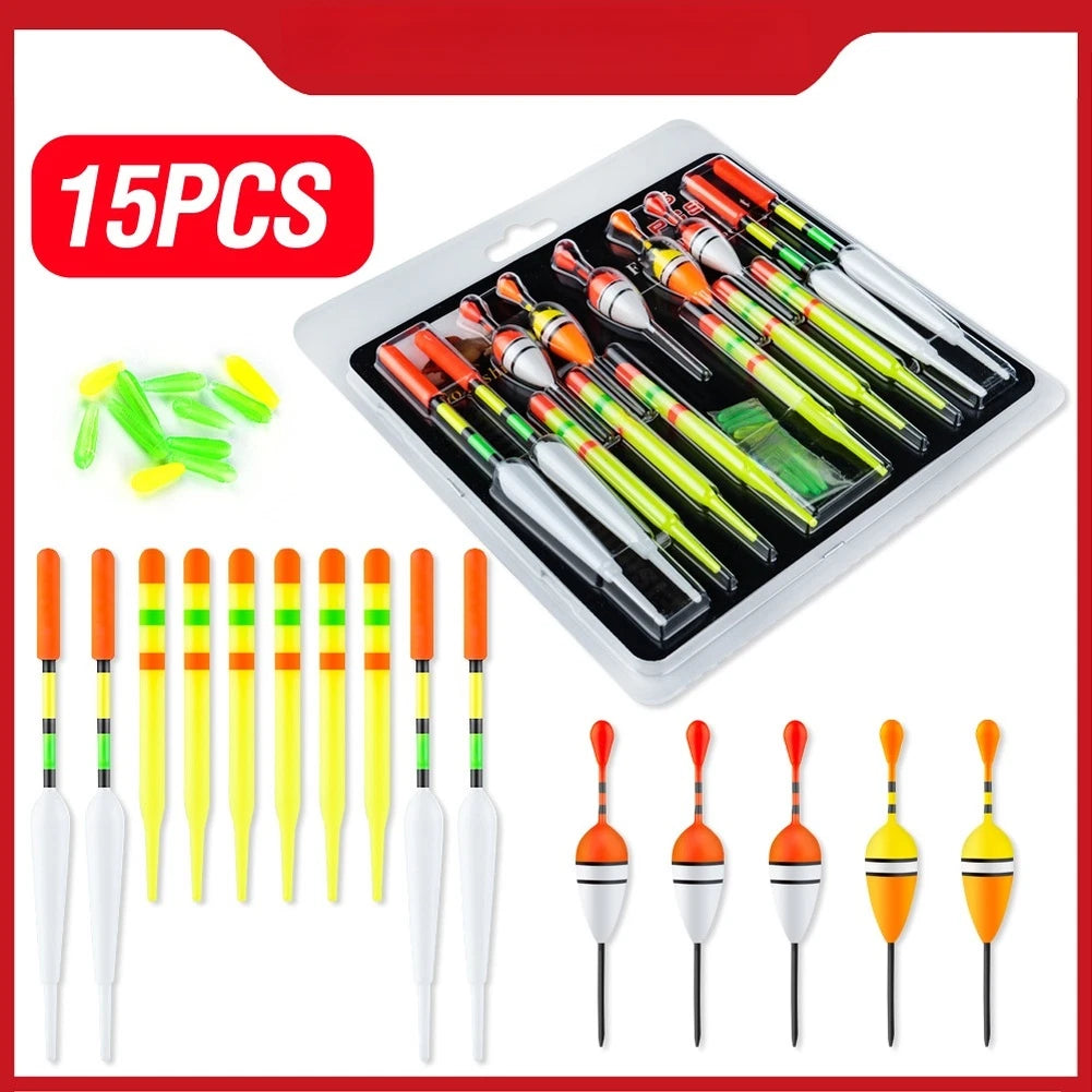 15 Piece Fishing Float Set for Fishing Gear