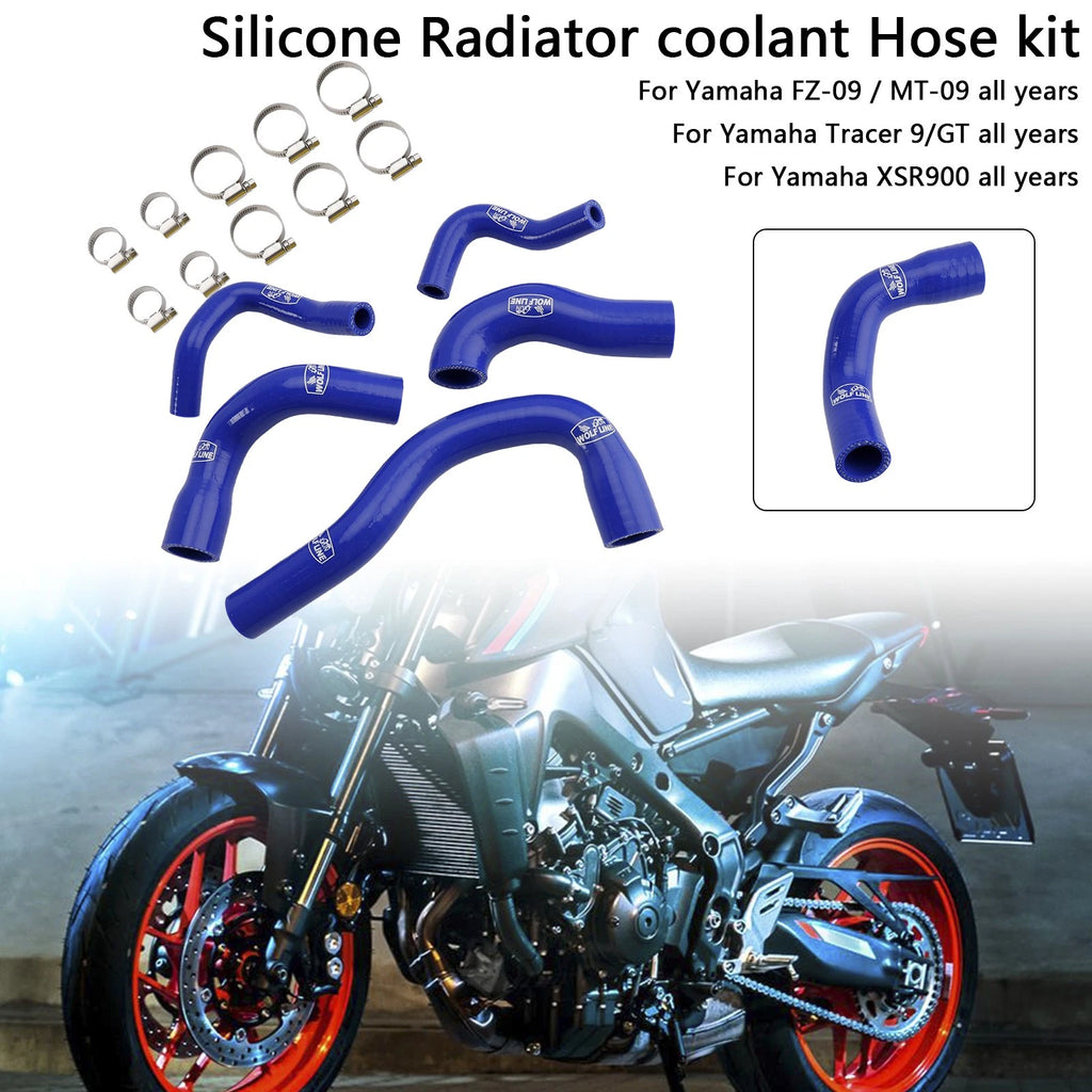 Silicone Radiator Coolant Hose for Yamaha MT-09 XSR900 Tracer 9/GT (All Years)