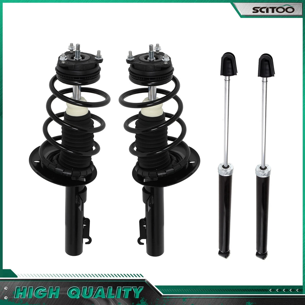 Set of 4 Complete Struts Assembly & Rear Shocks for Ford Focus (2008–2011)
