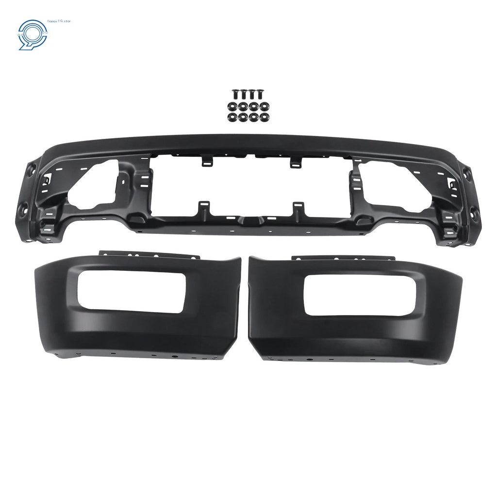 Front Bumper Face Bar for Ford F-150 (2024–2025) Black Steel W/o Sensor Hole