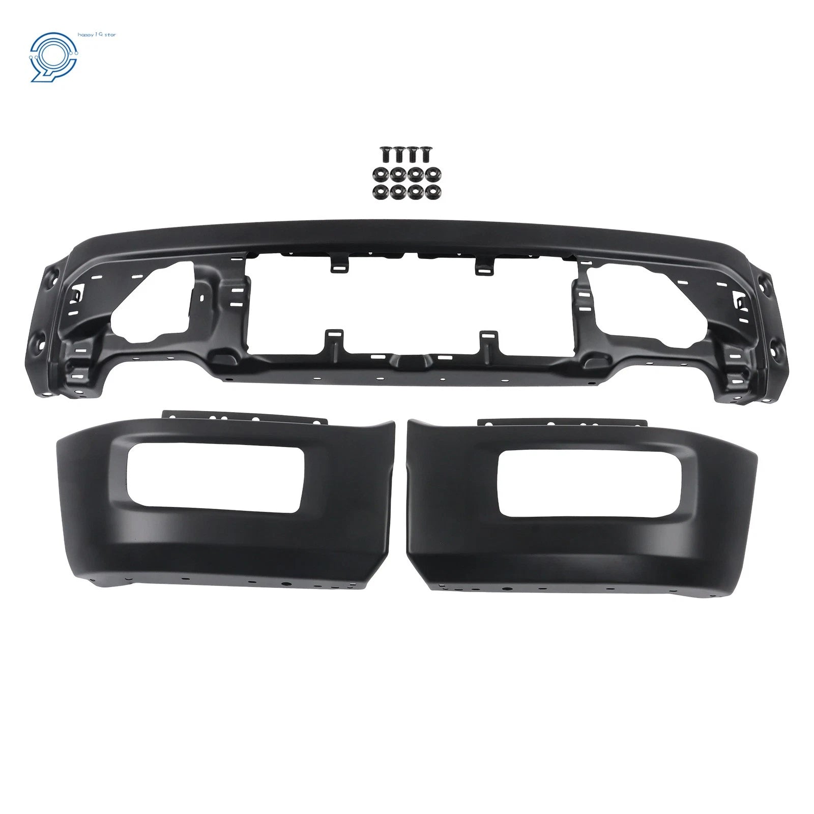 Front Bumper Face Bar for Ford F-150 (2024–2025) Black Steel W/o Sensor Hole