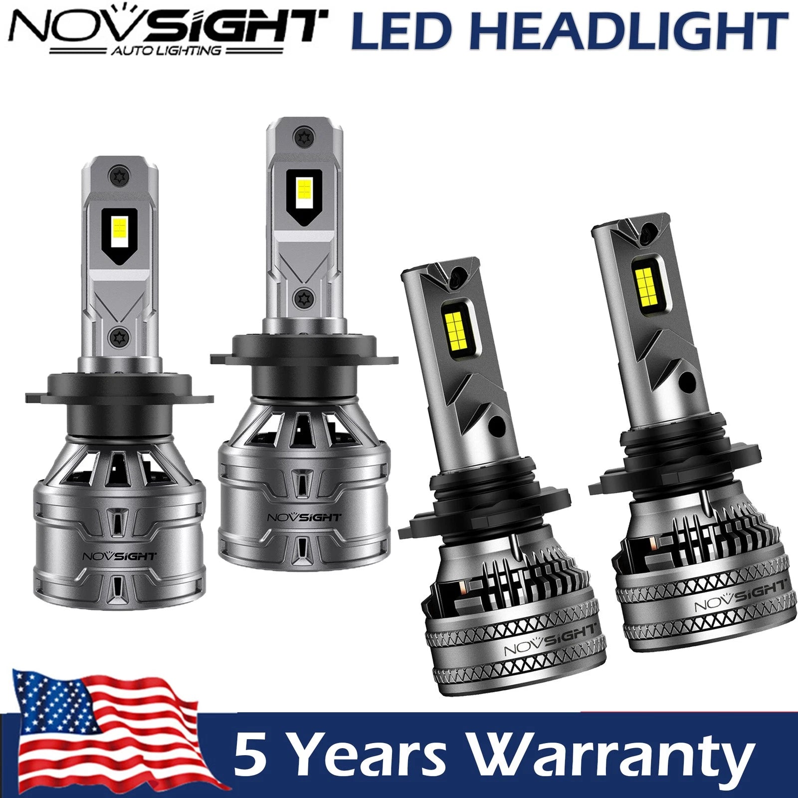 4X H11 H7 LED Headlight Bulb Kit for
