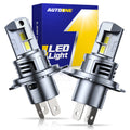2X H4 LED Headlight Bulbs for High/Low Beam (6500K, 40000LM)