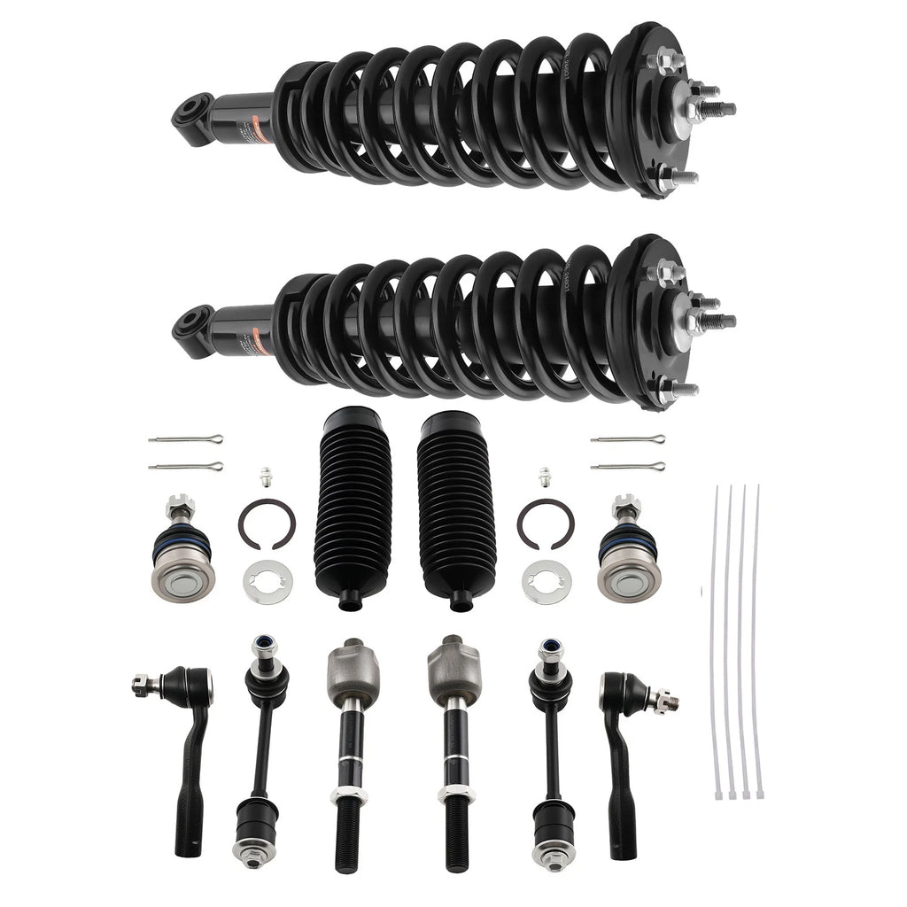 Set of 12 Front Struts Sway Bar Tie Rod Assembly Kit for Toyota Sequoia (2003–2007)