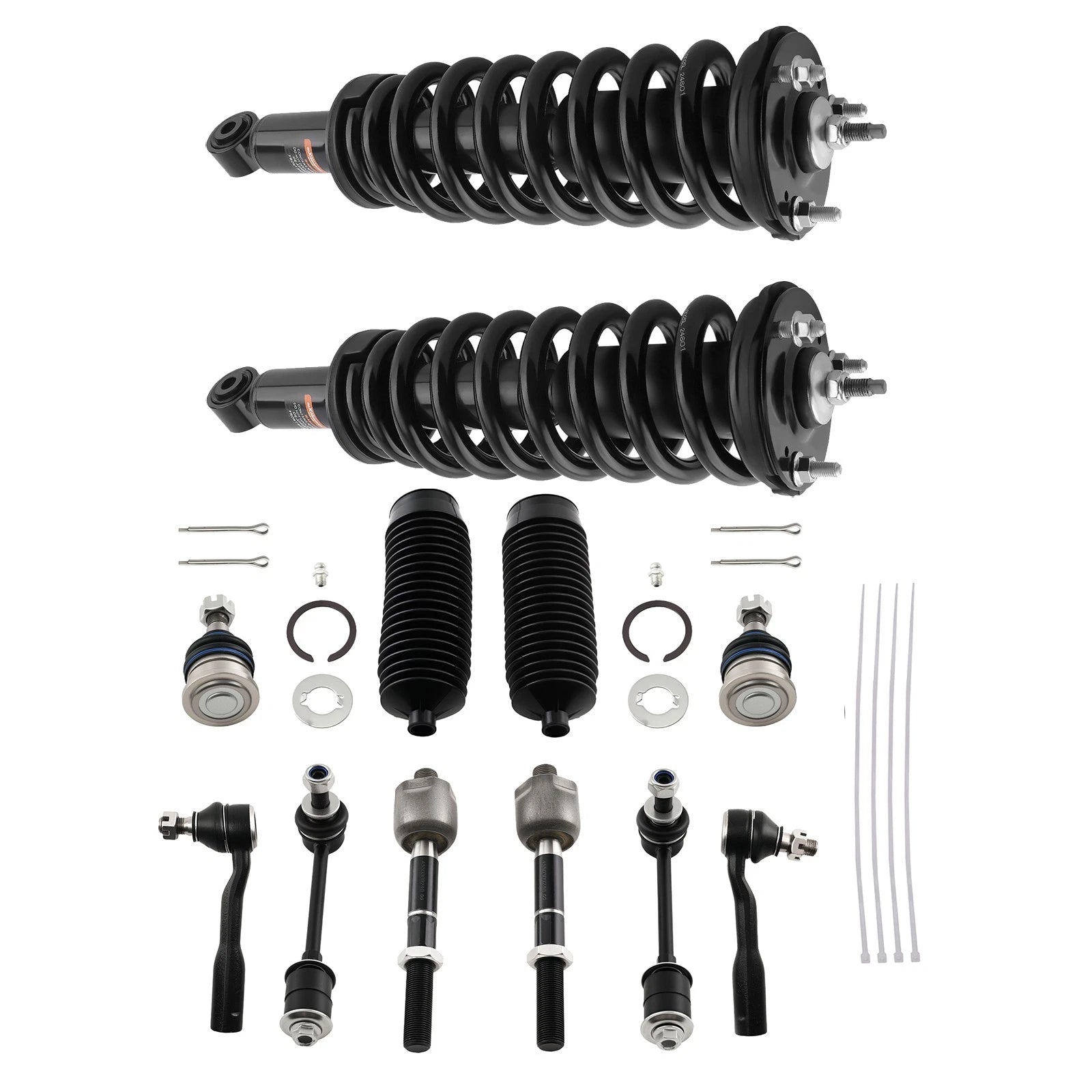 Set of 12 Front Struts Sway Bar Tie Rod Assembly Kit for Toyota Sequoia (2003–2007)