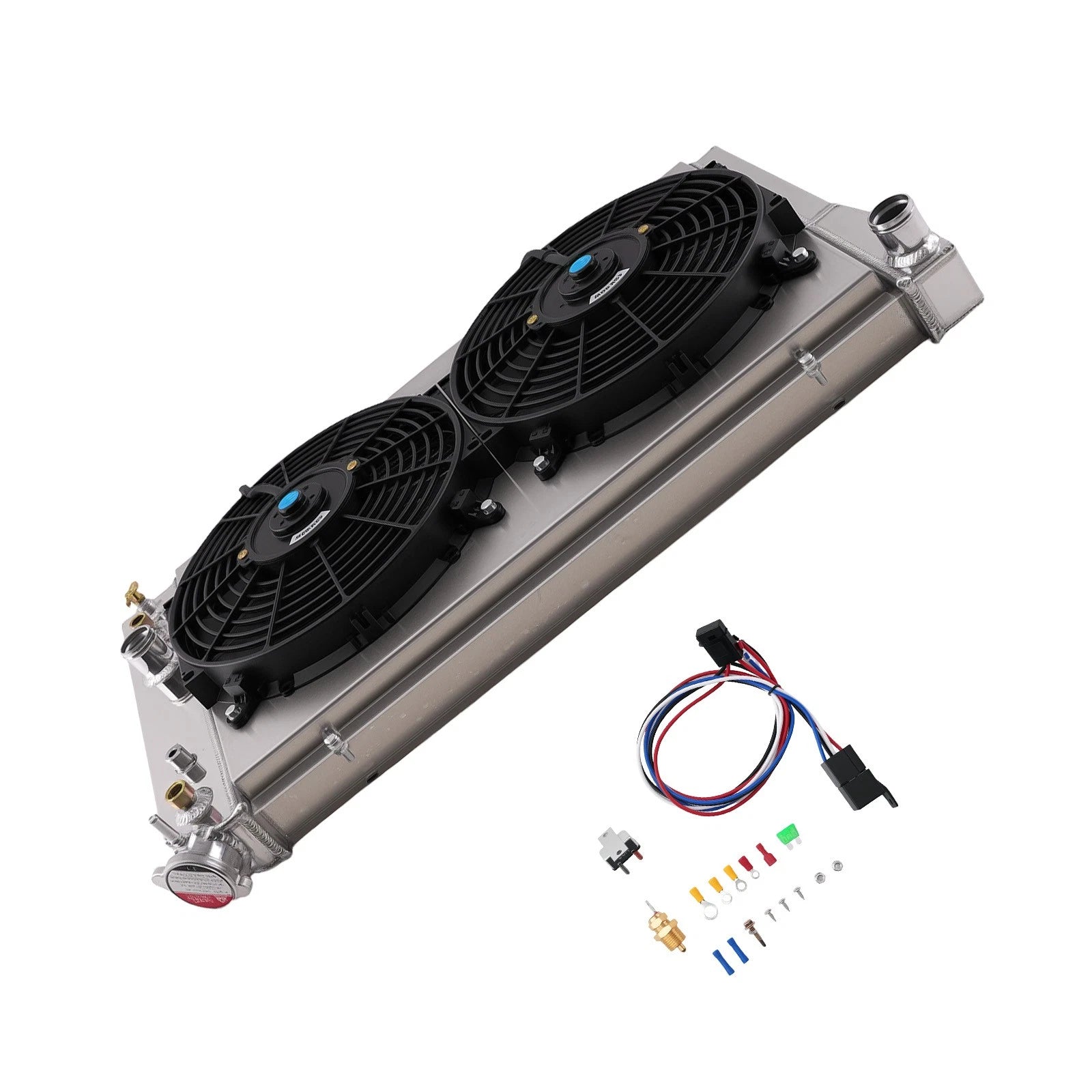 3 Row Aluminum Radiator Fan Shroud Relay Kit for Chevrolet Corvette (1984–1990)