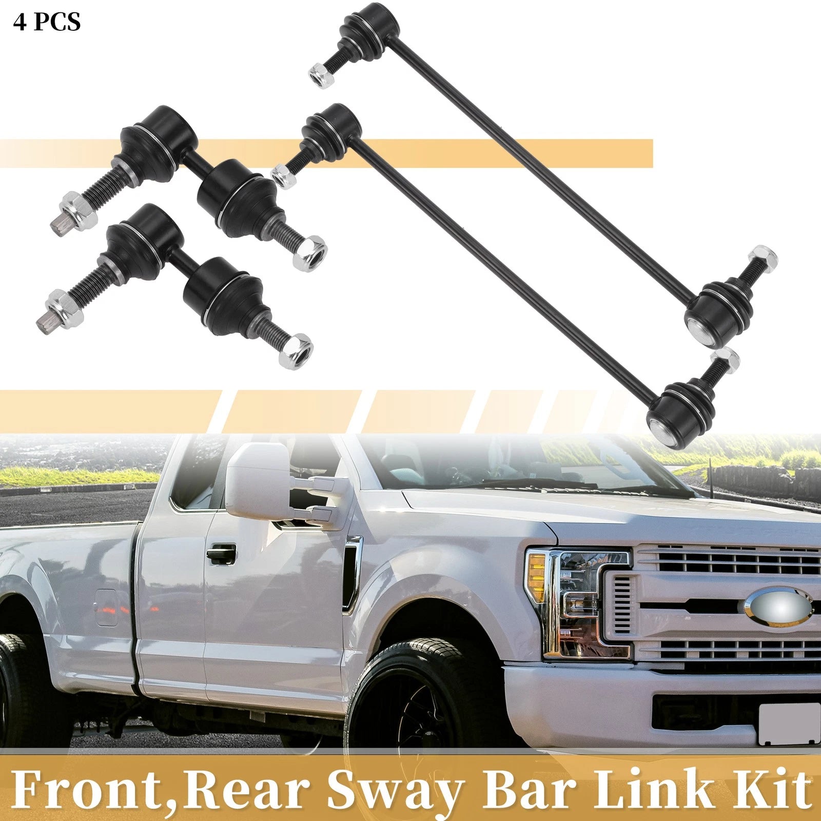 Set of 4 Stabilizer Sway Bar Link Kit for Ford Focus, C-Max 