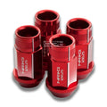 Set of 4 Red Extended M12X1.25 1.75L Wheel Lug Nuts for Subaru/Nissan