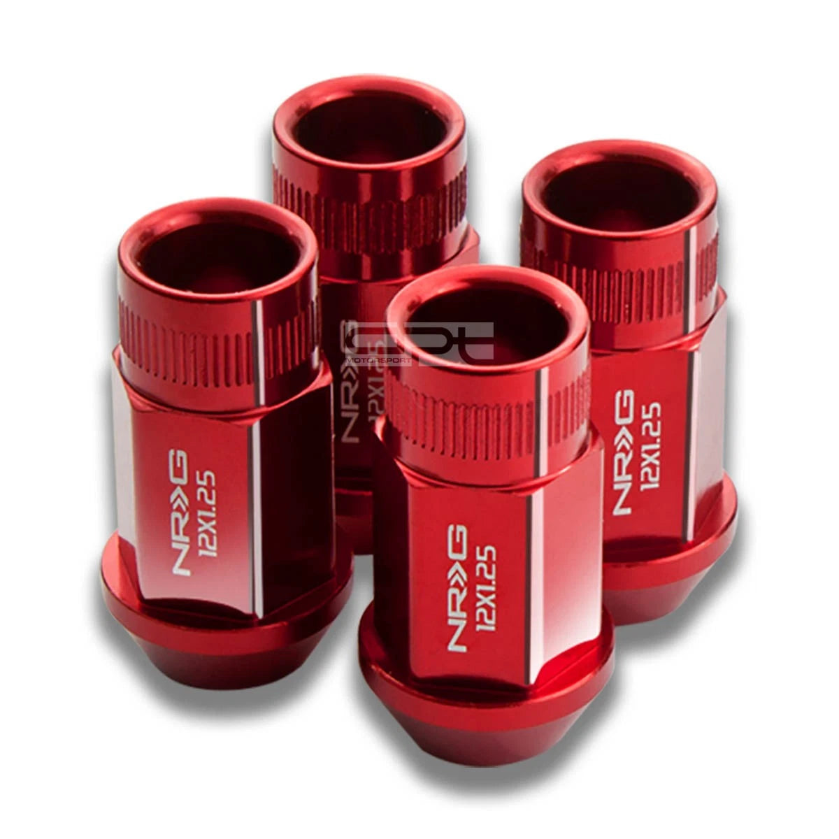 Set of 4 Red Extended M12X1.25 1.75L Wheel Lug Nuts for Subaru/Nissan