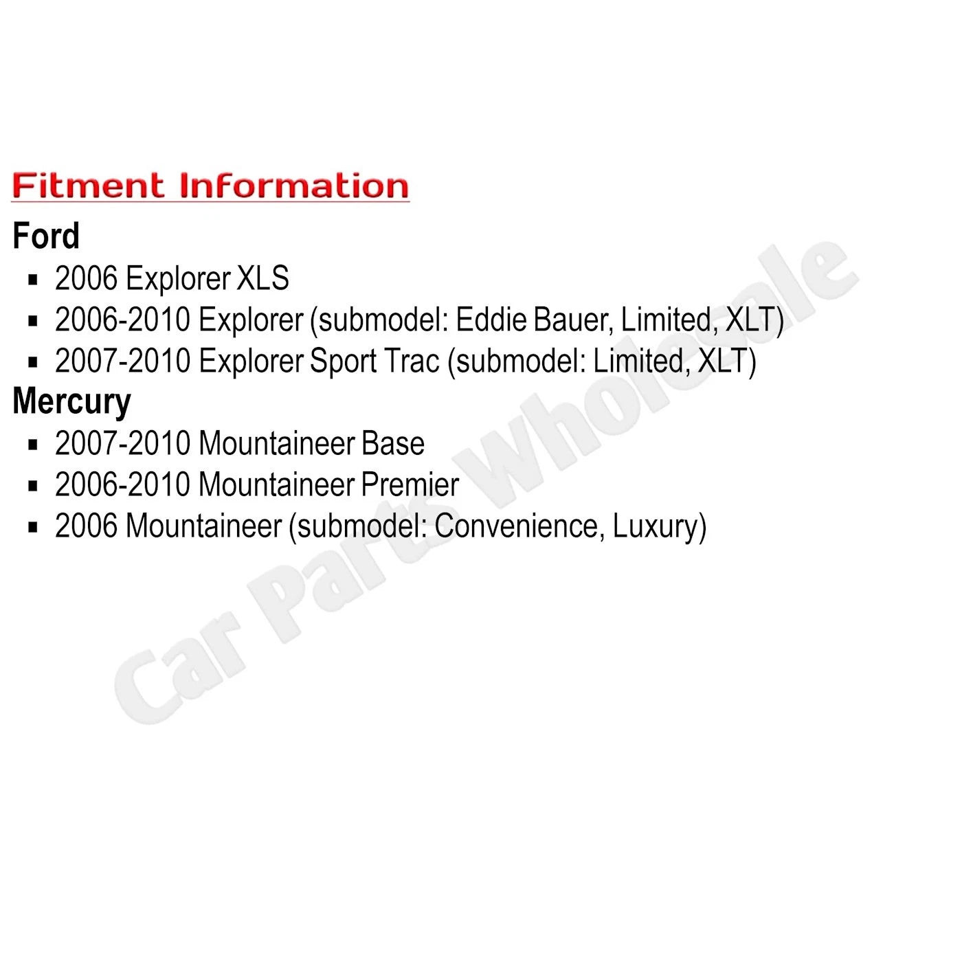 Coolant Reservoir for Ford Explorer (2006–2010) with Cap