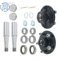 Set of 2 Trailer Hub Kits for 3500 lbs Axle (5 on 5" Bolt, Round Spindle)