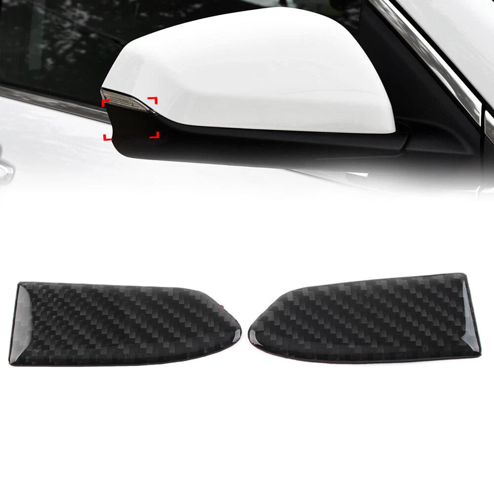 Carbon Fiber Black Rear View Side Mirror Cover Trim for Chevrolet Equinox (2018–2021)