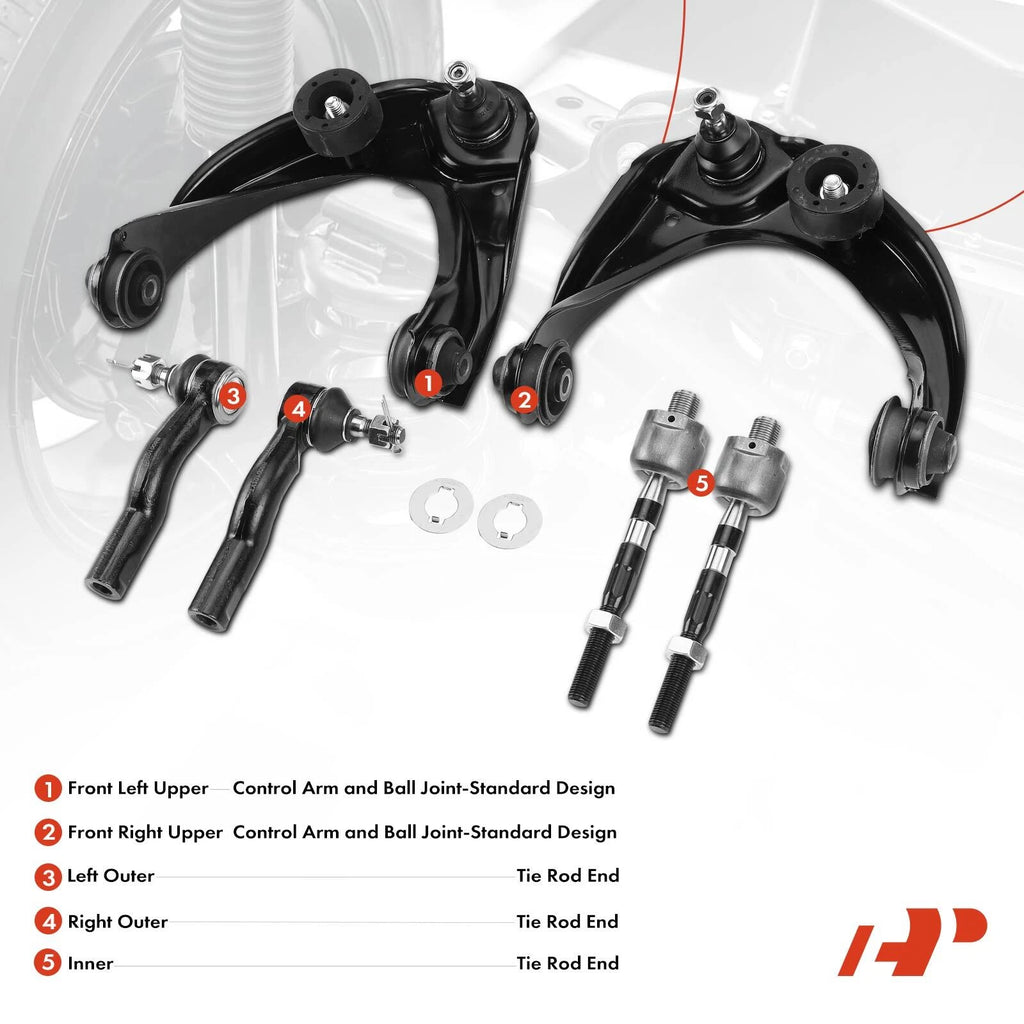 6X Control Arm Ball Joint & Tie Rod End for Ford Fusion (2006–2012)