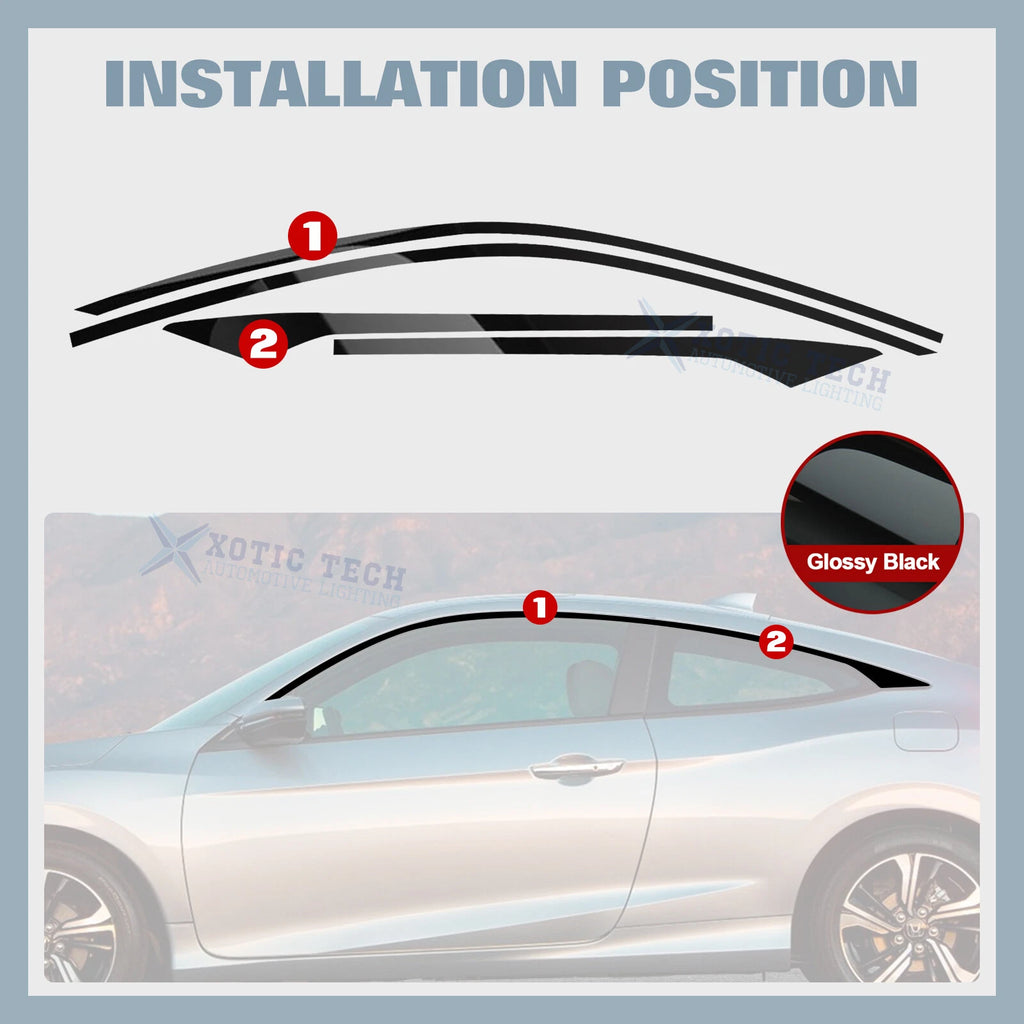Chrome Delete Blackout Window Precut Vinyl Cover for Honda Civic (2016-2021)
