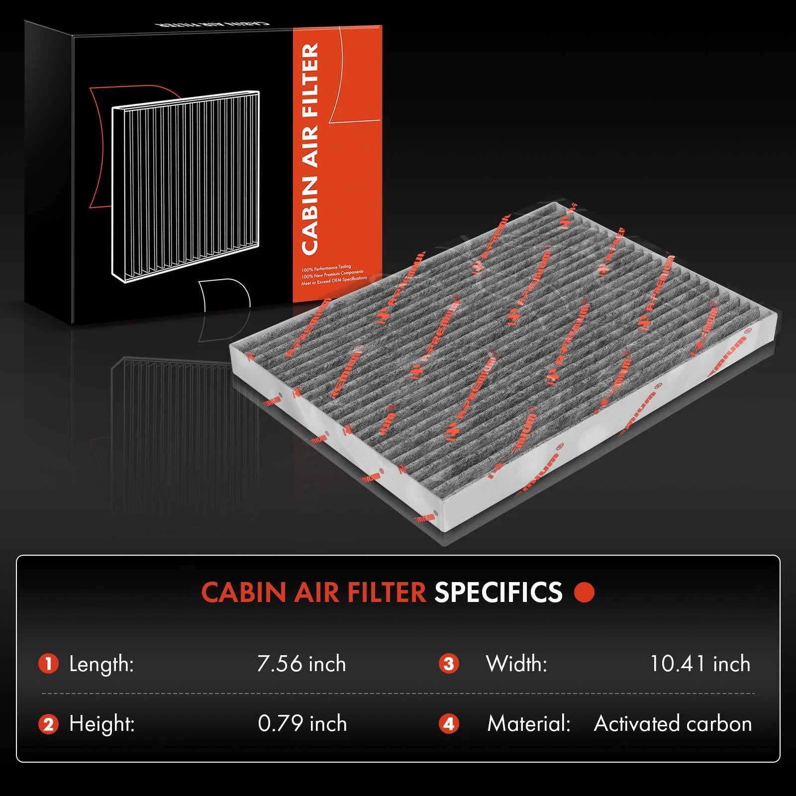 2X Activated Carbon Cabin Air Filter for Nissan Rogue (2008–2013)