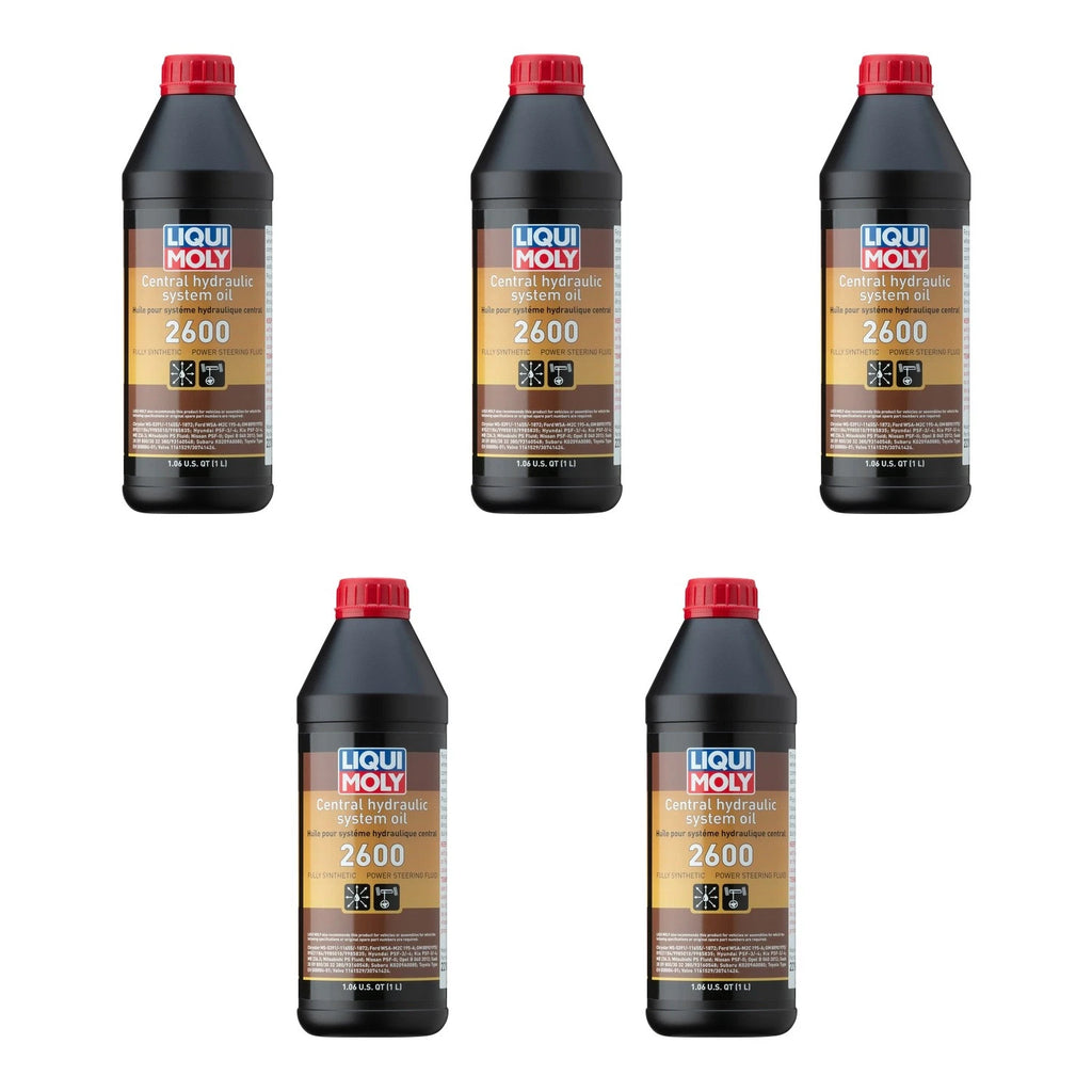 Set of 5 Liqui Moly 5L Central Hydraulic System Oil 2600