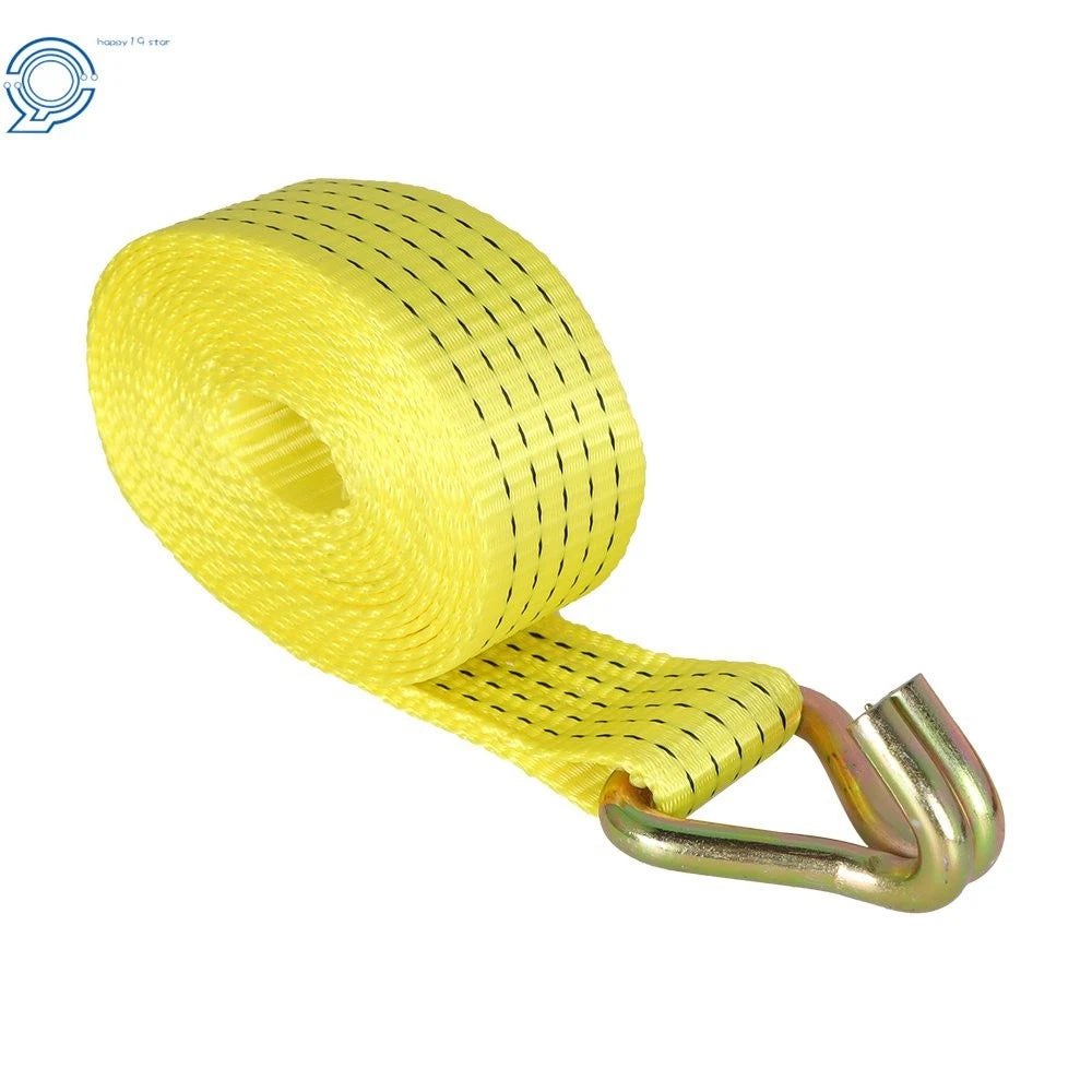 Set of 8 Ratchet Straps with J Hook 2" x 15' Heavy Duty Tie Downs 5000 lbs
