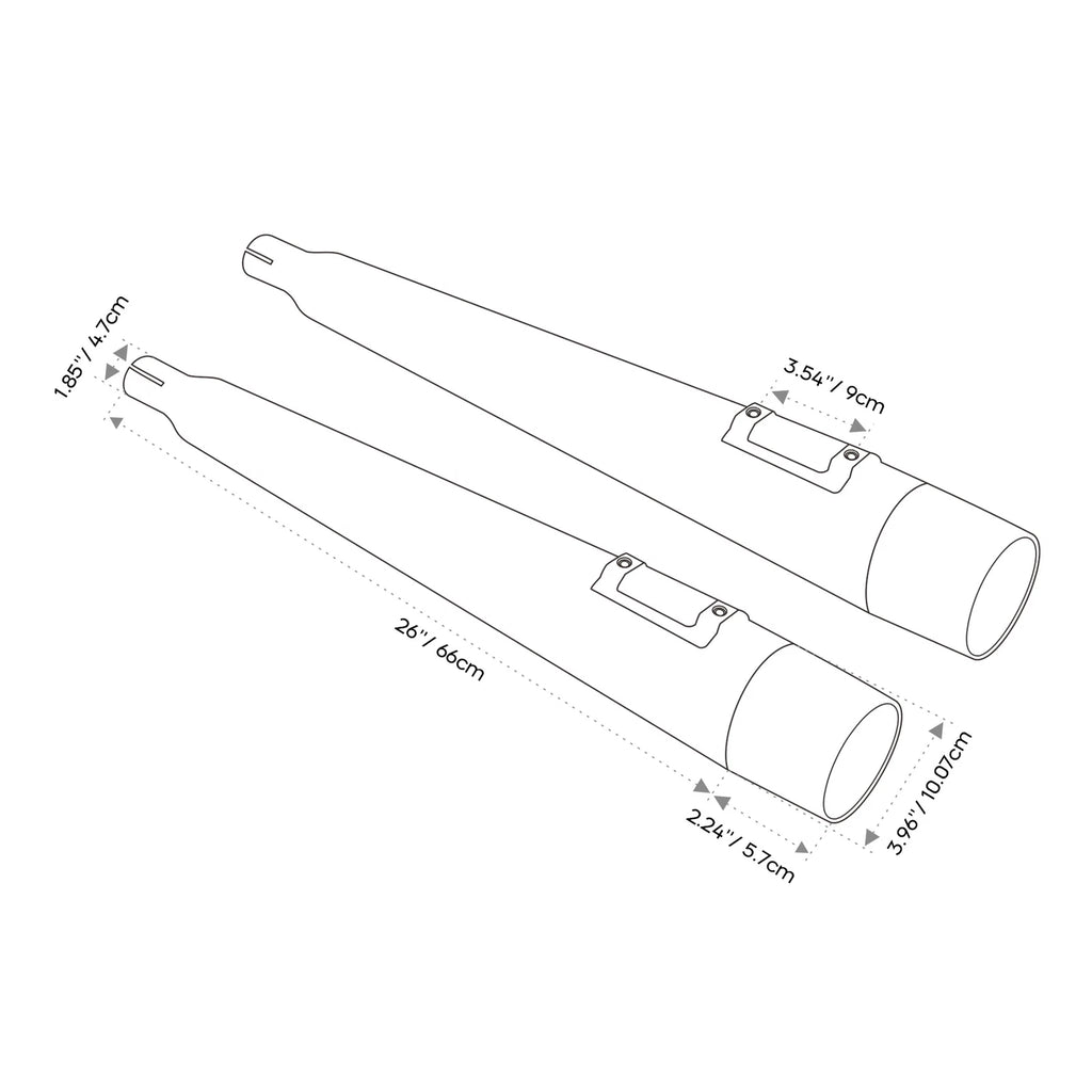 4" Megaphone Dual Exhaust Pipe for Harley Touring Road King (1995–2016)