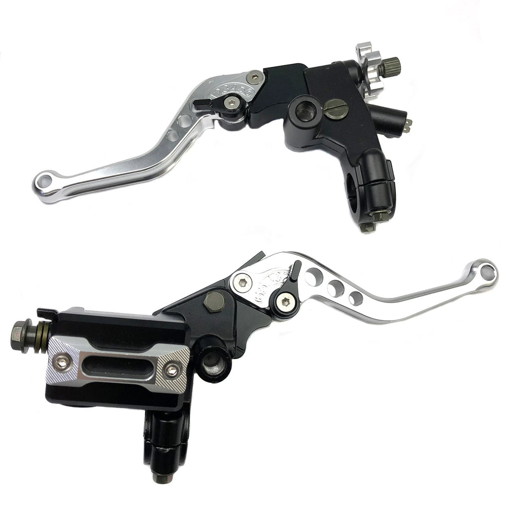 7/8" Motorcycle Silver Front Brake Clutch CNC Cylinder Reservoir Lever