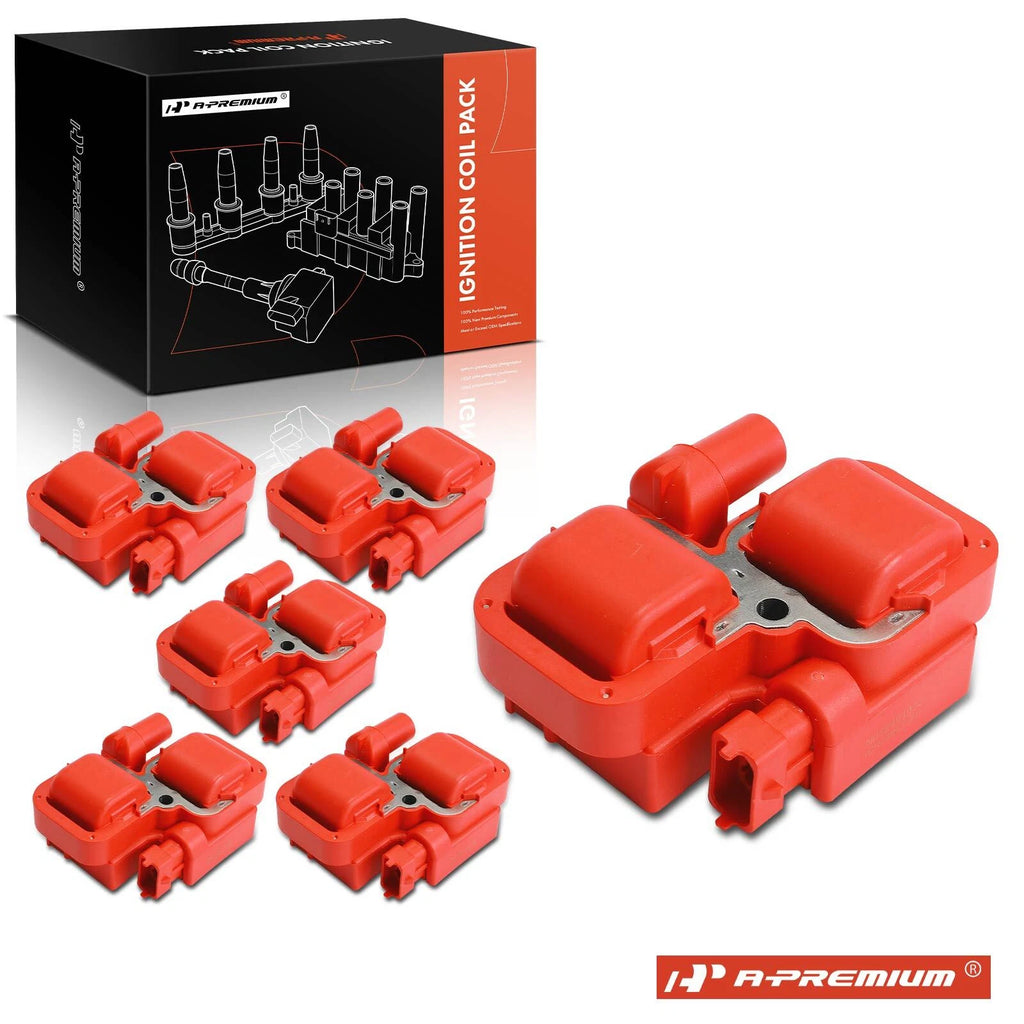 6x Red Ignition Coil for Mercedes-Benz C240 C320 C280 CLK320 SL55 AMG (2001–2005)