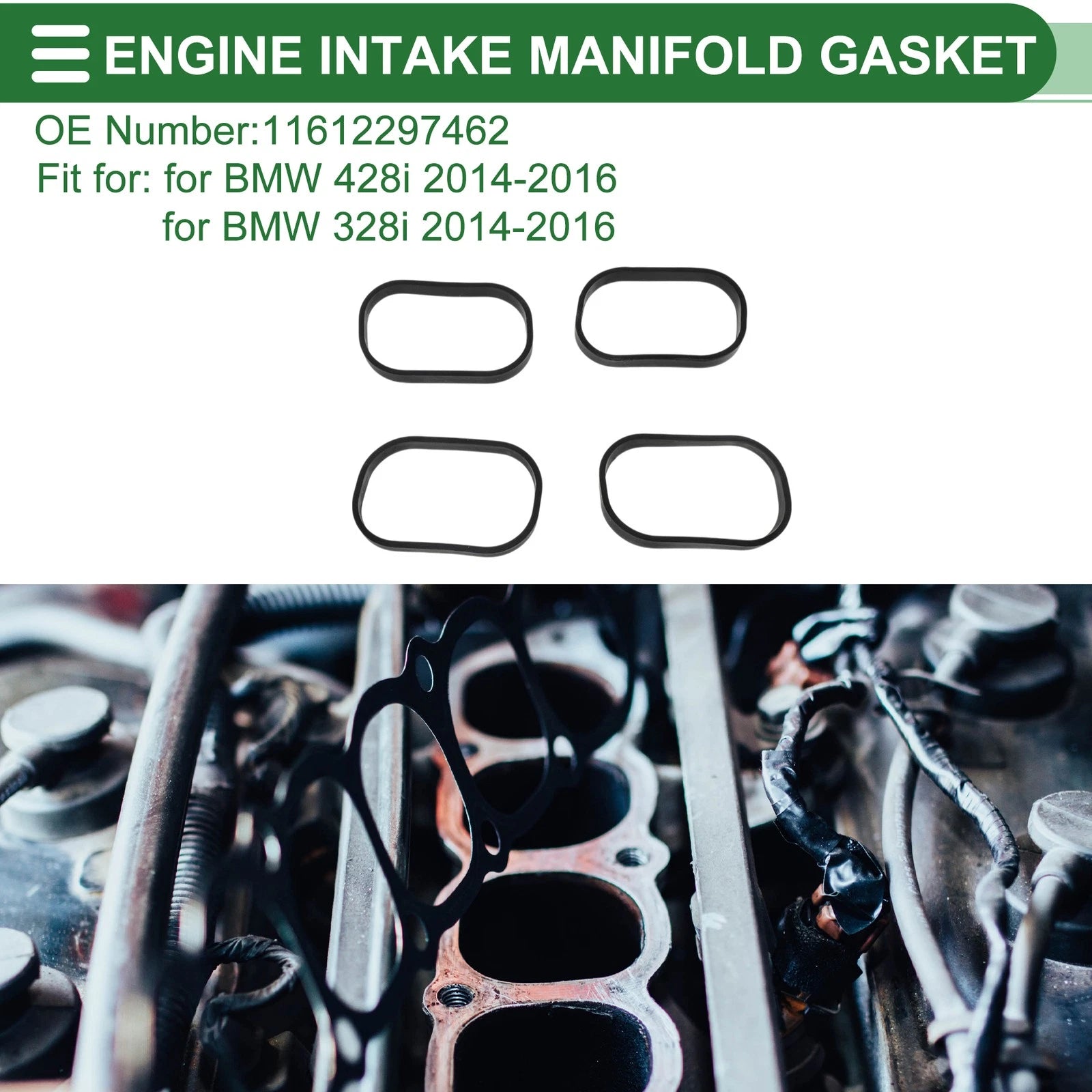 Engine Intake Manifold Gasket for BMW 428i (2014–2016) No. 11612297462
