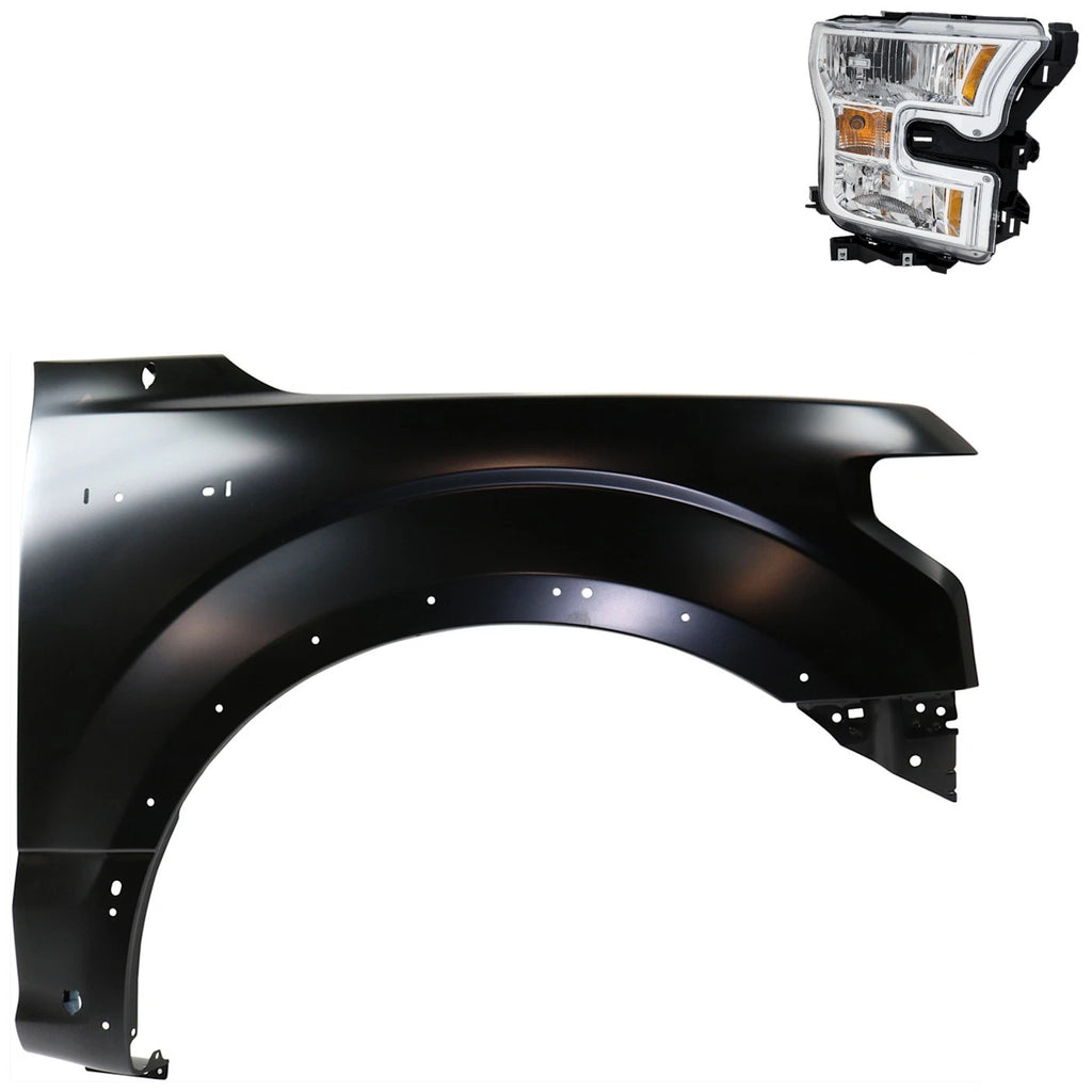 Aluminum Fender and Headlight Kit for Ford F-150 (2016–2017)