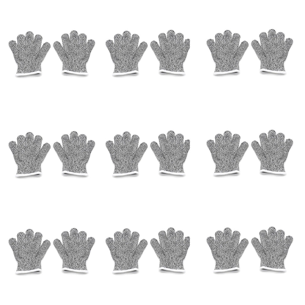 Cut-Resistant Stretch Gloves for Kids (6-8 Years) Level 5 Protection - 9 Pair