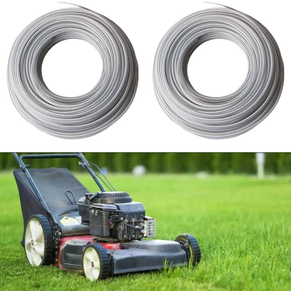 Set of 2 Steel Grass Cutting Line 4.0mm x 15m for Trimmers and Edgers