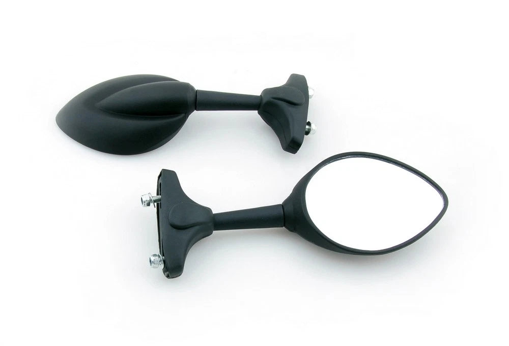 Universal Moto Mirrors for Honda Kawasaki Suzuki Yamaha Ducati (All Years) - Black