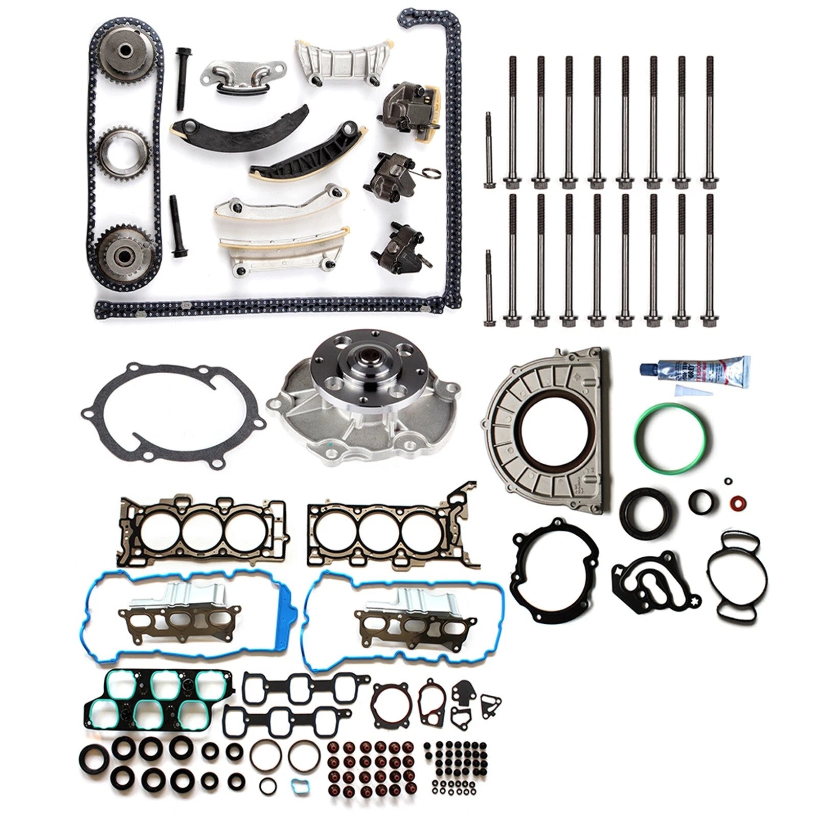 Full Gasket Set with Timing Chain Kit and Water Pump for GMC Acadia (2007–2008)