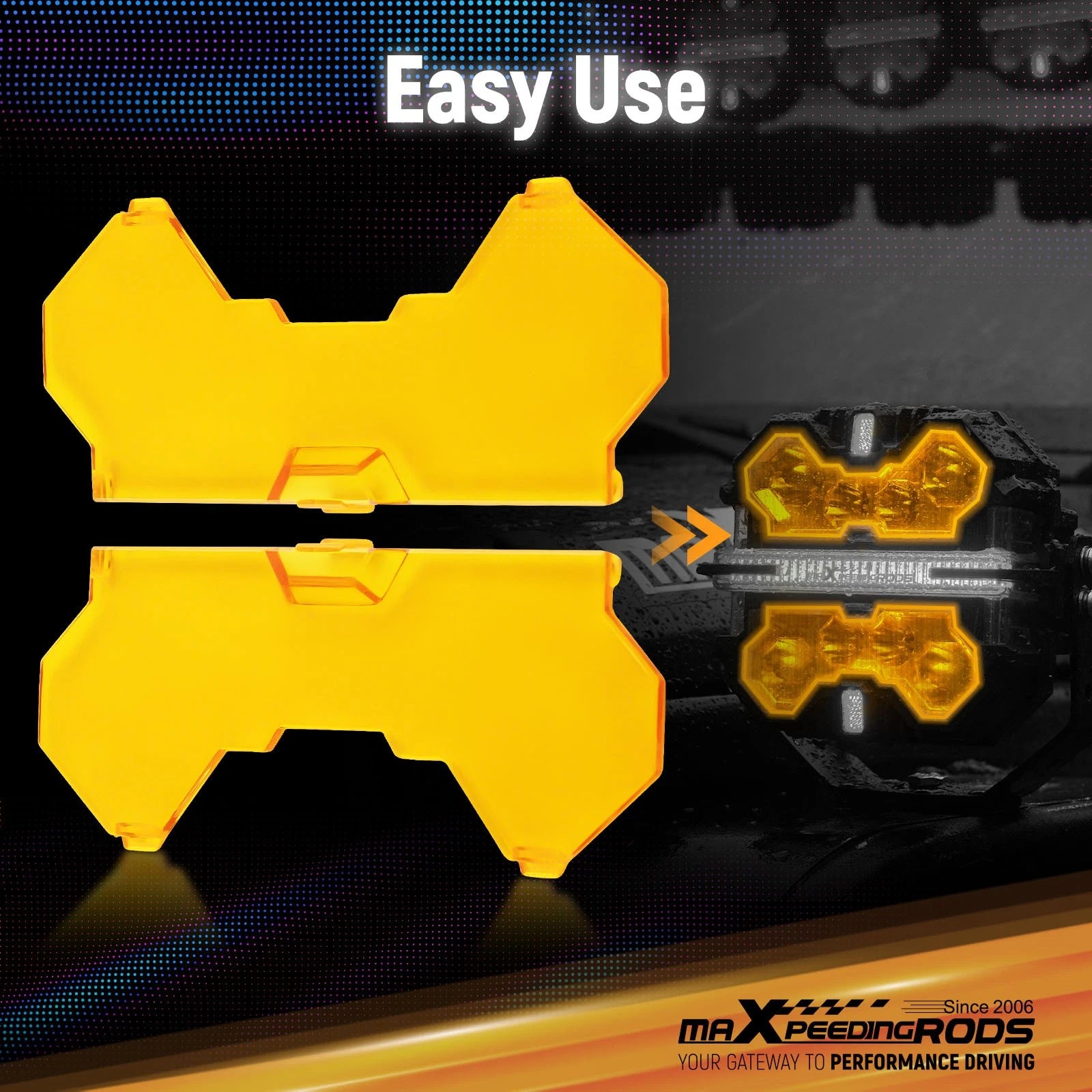 Set of 4 LED Light Covers for maXpeedingrods 5 Inch Driving Lights