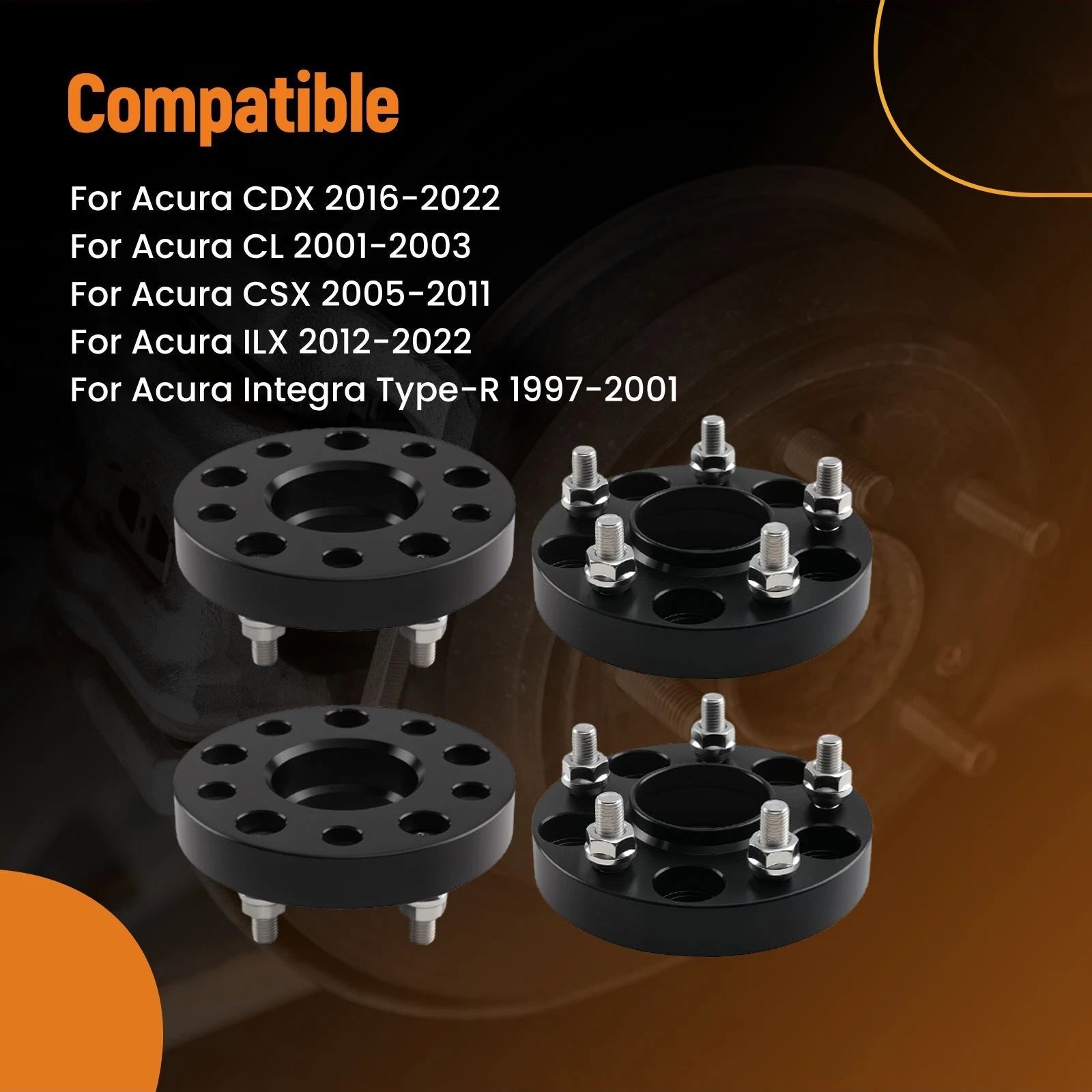 25mm Hub Centric Spacers for Honda Legend FR-V Elysion (1997–2022) 5x4.5 M12x1.5