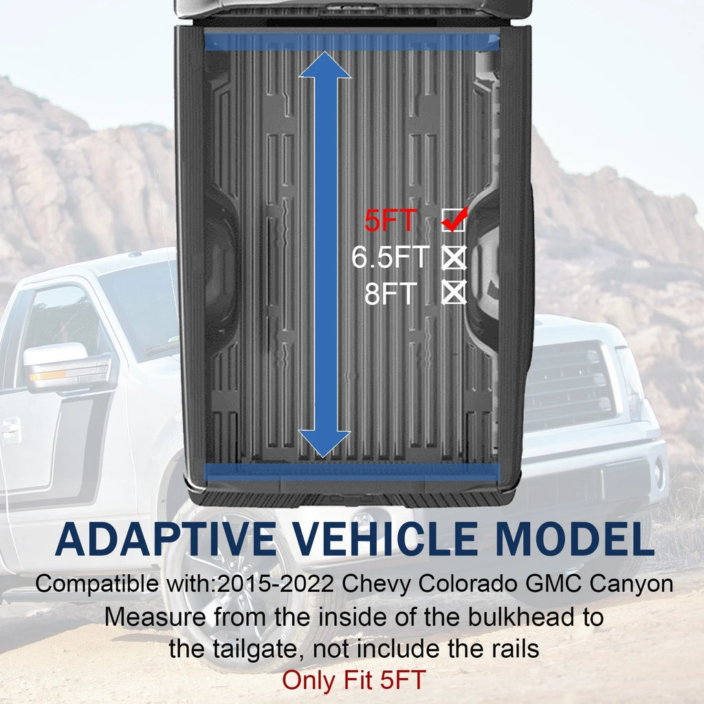 5FT 3-Fold Tonneau Cover for Chevy Colorado GMC Canyon (2015–2024)