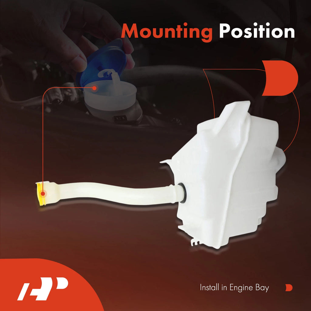 Windshield Washer Reservoir with Cap, Pump & Sensor for Subaru Outback