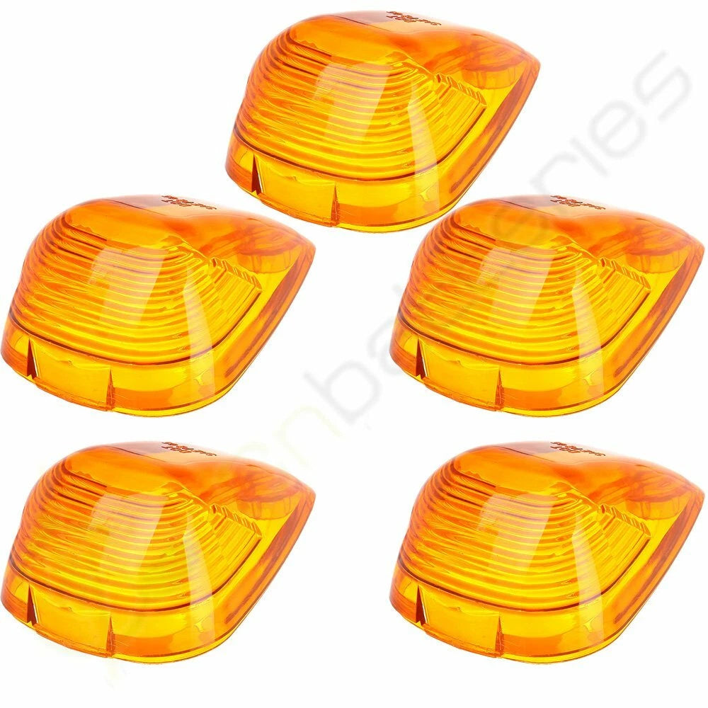 Set of 5 Amber Cab Marker Lights with White LED for Universal Vehicles
