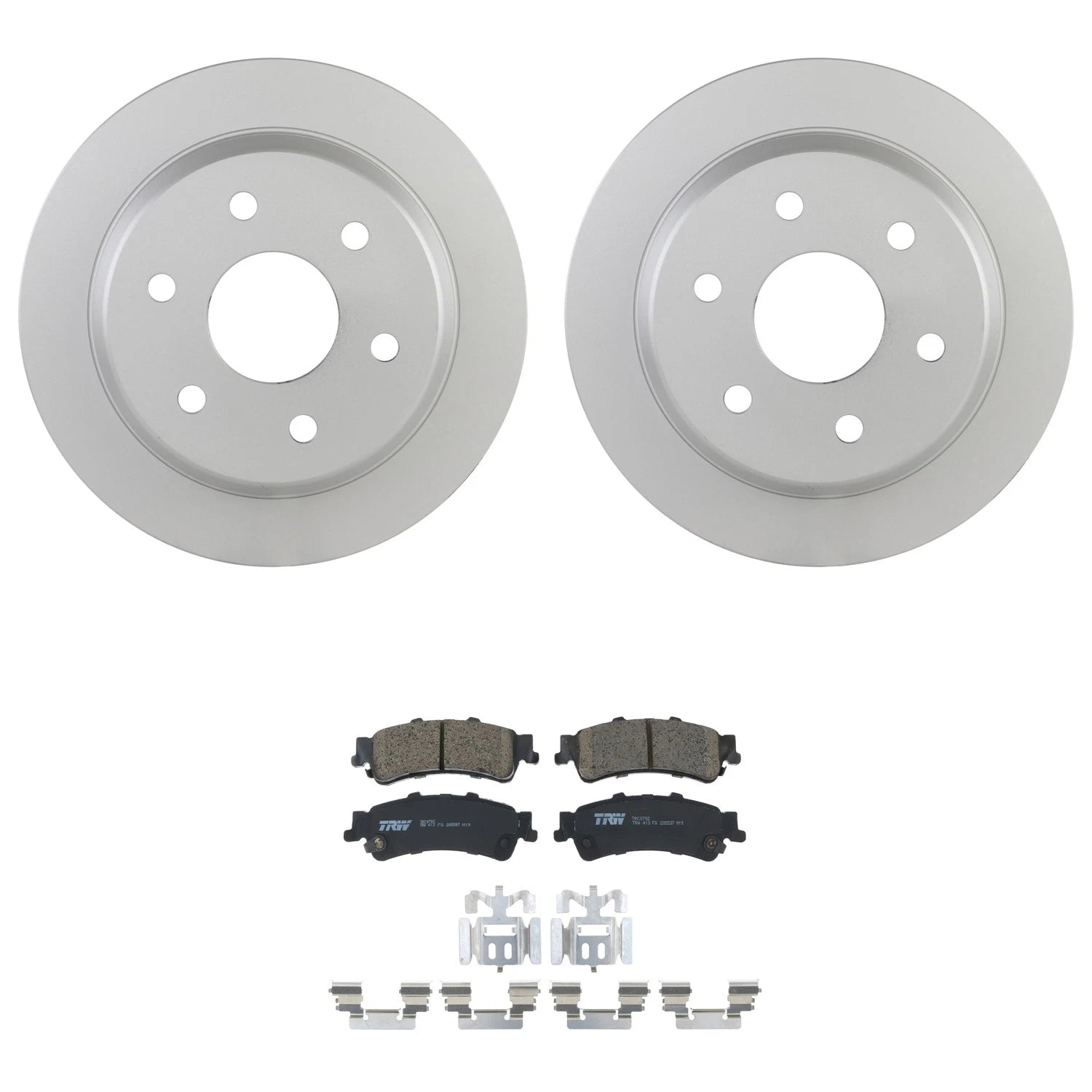 Set of 2 Bosch QuietCast Rear Rotors & TRW Pro Ceramic Pads for Tahoe Yukon