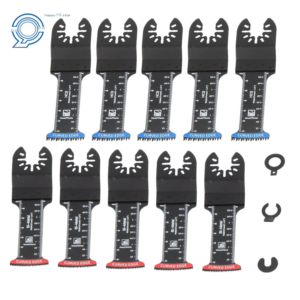 10 PCS Oscillating Saw Blades Curved Edge Bi-Metal & Japanese Teeth