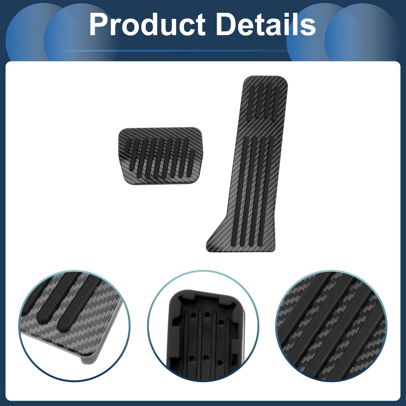 Set of 1 Automatic Foot Accelerator Pedal Cover for Mazda 2 (2015–2020) Black Carbon Fiber