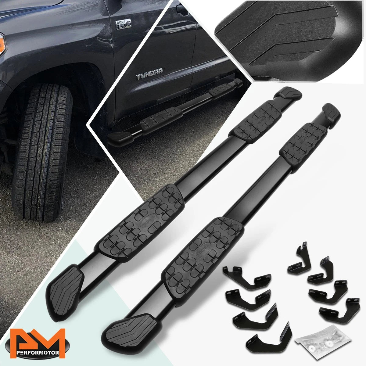 Set of 2 Side Step Nerf Bars for Toyota Tundra CrewMax (2007–2021)