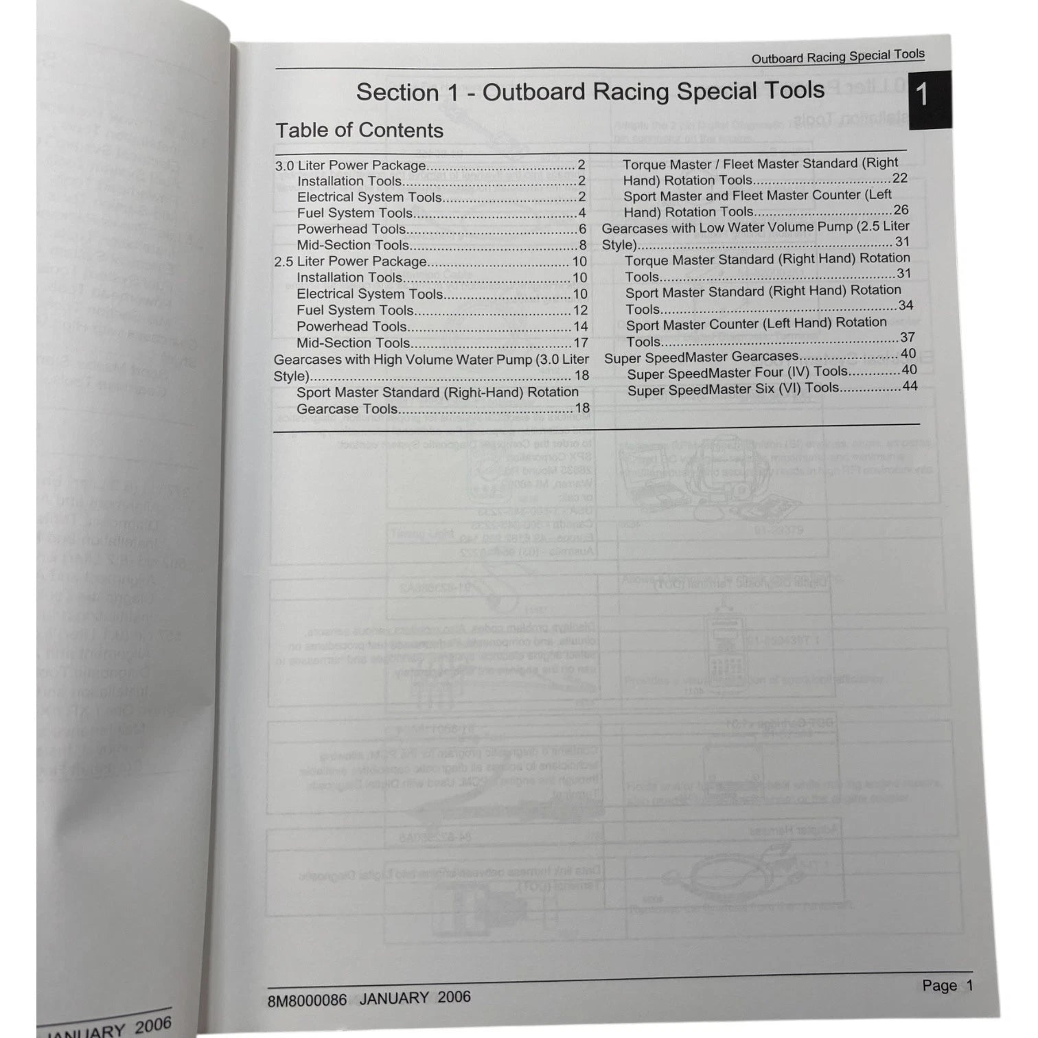 Outboard and Sterndrive Special Tools Catalog for Mercury Racing (2006)