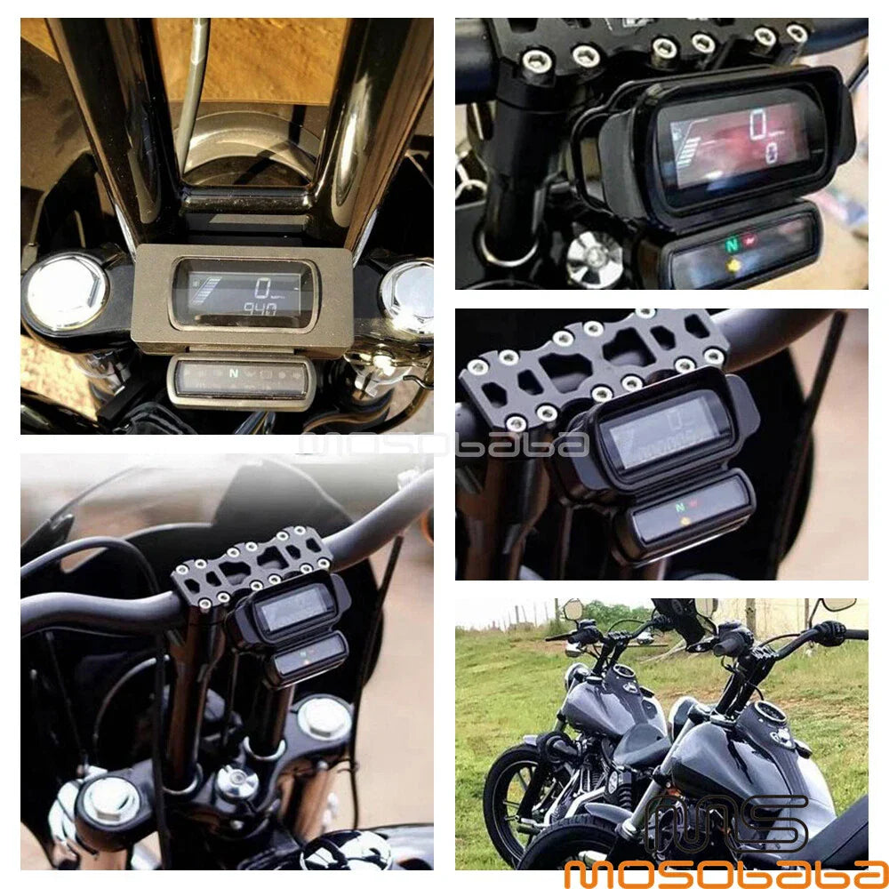 1-1/4��� T-Bar Digital Gauge Mount for Harley Softail FXBR FXBRS FXBB (2018-2022)
