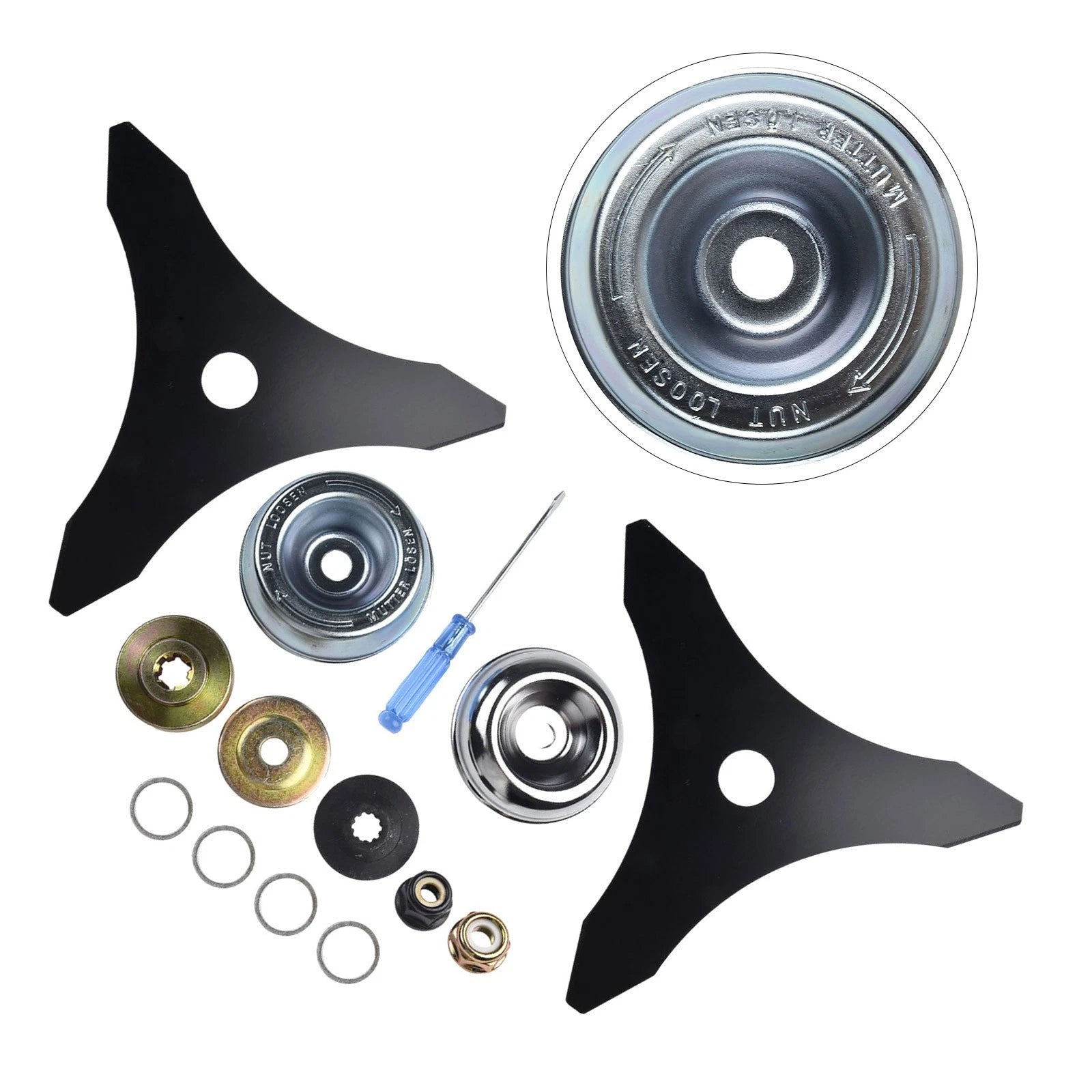 2 Pack 10" 3 Teeth Carbon Steel Brush Cutter Blades for Grass Eater Trimmer