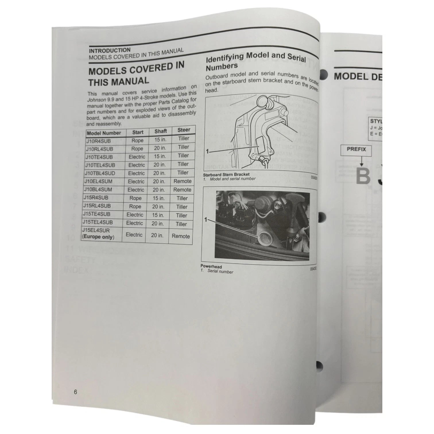 Service Manual for Johnson 9.9, 15 HP 4 Stroke (2007) - Part No. 5007221
