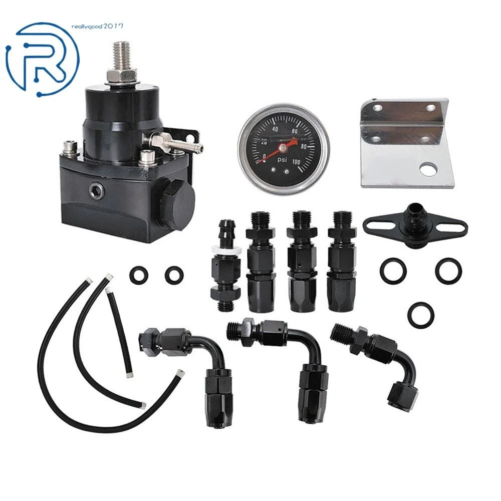 Fuel Pressure Regulator Kit with 100psi Oil Gauge AN-6 Fitting